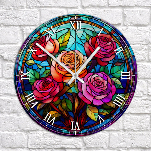 Roses Suncatcher Effect Clock